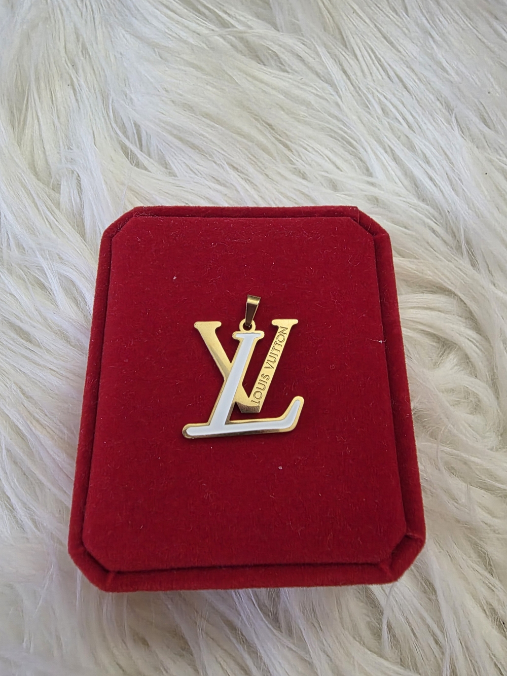 Gold & White Pendant Charm